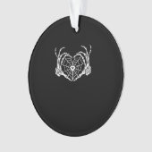 Skeleton Hand Heart Spiderweb Halloween Cobweb Par Ornament (Vorderseite)
