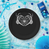 Skeleton Hand Heart Spiderweb Halloween Cobweb Par Pappteller (Party)