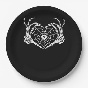 Skeleton Hand Heart Spiderweb Halloween Cobweb Par Pappteller