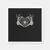 Skeleton Hand Heart Spiderweb Halloween Cobweb Par Serviette (Vorderseite)