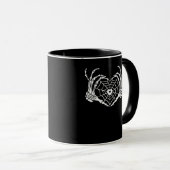 Skeleton Hand Heart Spiderweb Halloween Cobweb Par Tasse (VorderseiteRechts)