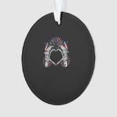 Skeleton Hand Heart USA Patriotic American Ornament (Vorderseite)