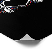 Skeleton Hand Heart USA Patriotic American Poster (Ecke)