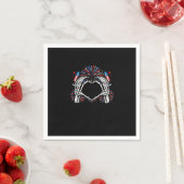Skeleton Hand Heart USA Patriotic American Serviette (Beispiel)