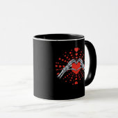 Skeleton Hand Heart Valentinstag Funny 2025 Hear Tasse (VorderseiteRechts)