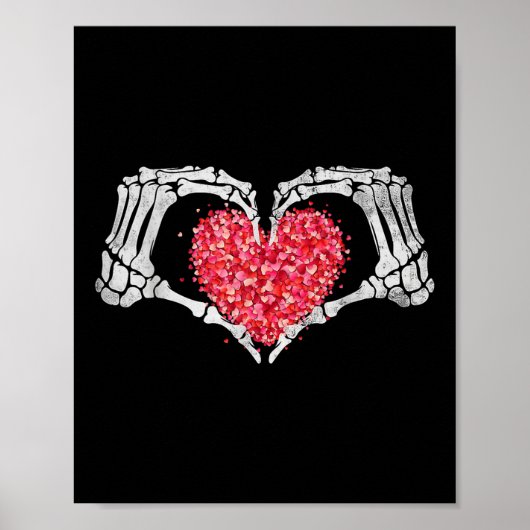 Skeleton Hand Heart Valentinstag Funny Bones Lov Poster (Vorne)