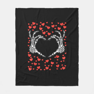 Skeleton Hand Heart Valentinstag Funny Classic Fleecedecke