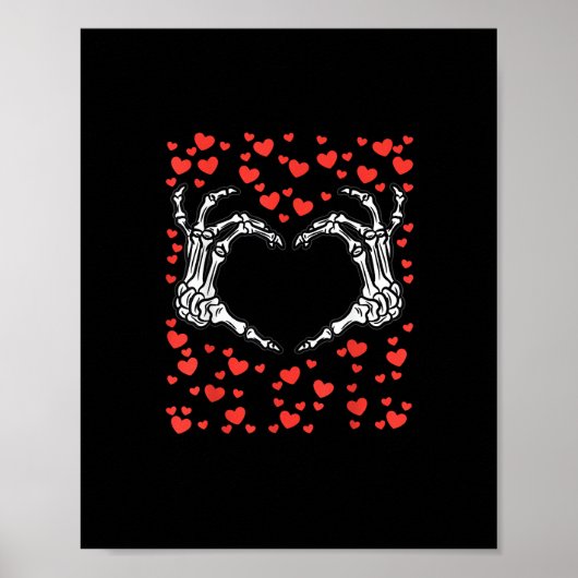 Skeleton Hand Heart Valentinstag Funny Classic Poster (Vorne)