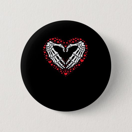 Skeleton Hand Heart Valentinstag Funny Couple Cu Button (Vorderseite)
