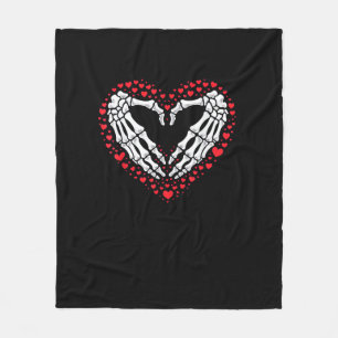 Skeleton Hand Heart Valentinstag Funny Couple Cu Fleecedecke