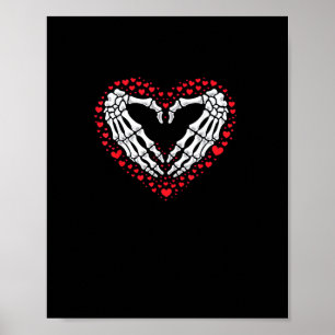 Skeleton Hand Heart Valentinstag Funny Couple Cu Poster