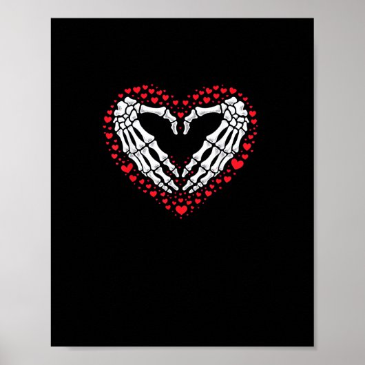 Skeleton Hand Heart Valentinstag Funny Couple Cu Poster (Vorne)