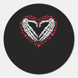 Skeleton Hand Heart Valentinstag Funny Couple Cu Runder Aufkleber