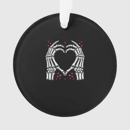 Skeleton Hand Heart Valentinstag Funny Couple Ornament (Vorderseite)