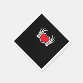Skeleton Hand Heart Valentinstag Funny Meme Serviette (Ecke)