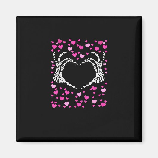 Skeleton Hand Heart Valentinstag Funny Viral Magnet (Vorne)