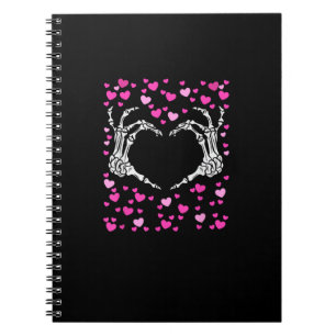 Skeleton Hand Heart Valentinstag Funny Viral Notizblock