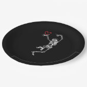 Skeleton Hand Heart Valentinstag Pappteller (Schrägansicht)