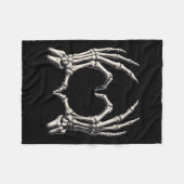 Skeleton Hand Heart Xray Retro Funny Halloween Cos Fleecedecke (Vorderseite (Horizontal))