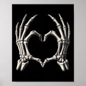 Skeleton Hand Heart Xray Retro Funny Halloween Cos Poster (Vorne)