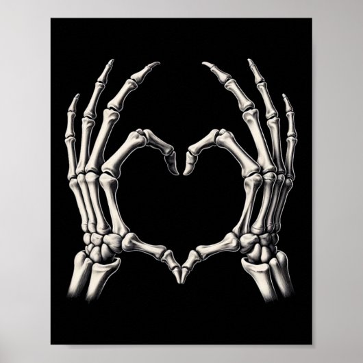 Skeleton Hand Heart Xray Retro Funny Halloween Cos Poster (Vorne)