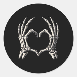 Skeleton Hand Heart Xray Retro Funny Halloween Cos Runder Aufkleber