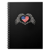 Skeleton Hand Herz 4. der amerikanischen Flag Patr Notizblock (Vorderseite)