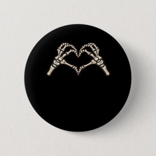 Skeleton Hand Herz Design Button