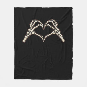Skeleton Hand Herz Design Fleecedecke