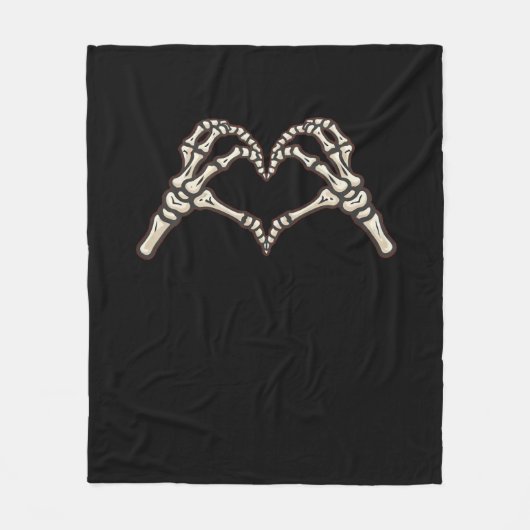 Skeleton Hand Herz Design Fleecedecke (Vorderseite)