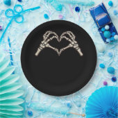 Skeleton Hand Herz Design Pappteller (Party)
