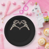 Skeleton Hand Herz Design Pappteller (Party)
