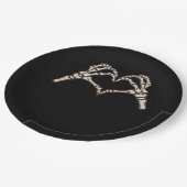 Skeleton Hand Herz Design Pappteller (Schrägansicht)