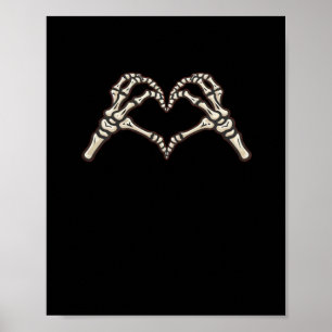 Skeleton Hand Herz Design Poster