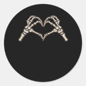 Skeleton Hand Herz Design Runder Aufkleber (Vorderseite)