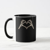 Skeleton Hand Herz Design Tasse (Links)