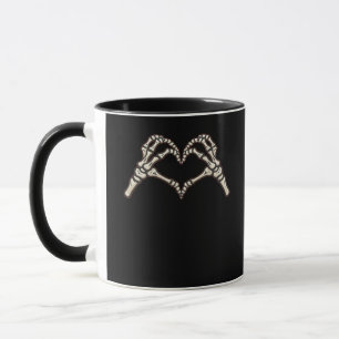 Skeleton Hand Herz Design Tasse