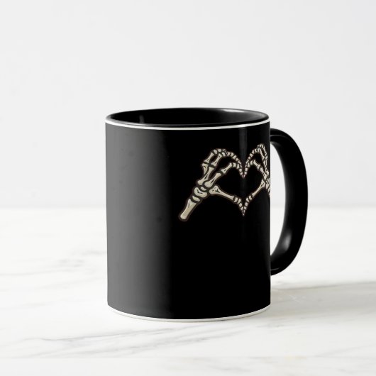 Skeleton Hand Herz Design Tasse (VorderseiteRechts)