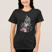 Skeleton Hand Herz floral Gothic Wasserfarbenbrill Tri-Blend Shirt (Vorderseite)