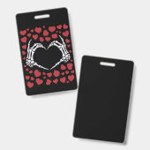 Skeleton Hand Herz Funny Bones Valentinstag Ausweis (Vorder- & Rückseite)