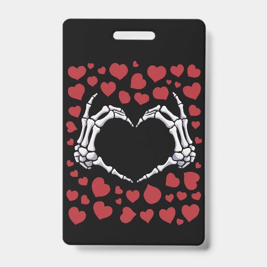 Skeleton Hand Herz Funny Bones Valentinstag Ausweis (Vorderseite)
