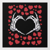 Skeleton Hand Herz Funny Bones Valentinstag Fensteraufkleber (Blatt)