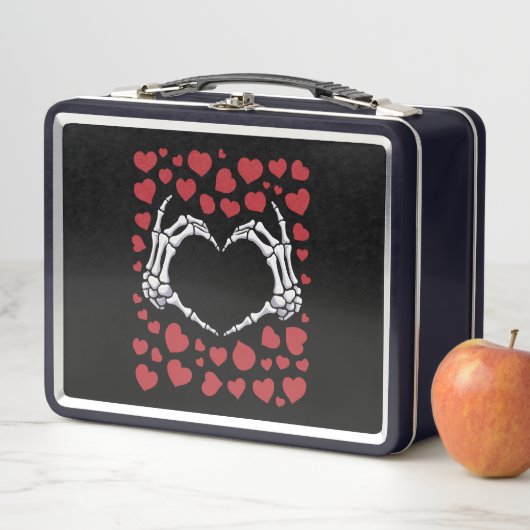 Skeleton Hand Herz Funny Bones Valentinstag Metall Brotdose (Beispiel)