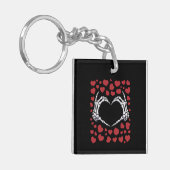 Skeleton Hand Herz Funny Bones Valentinstag Schlüsselanhänger (Vorderseite links)