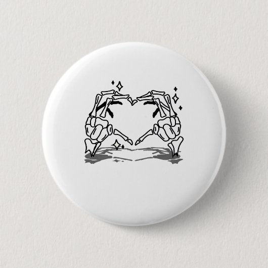 Skeleton Hand Herz Funny Design Button (Vorderseite)