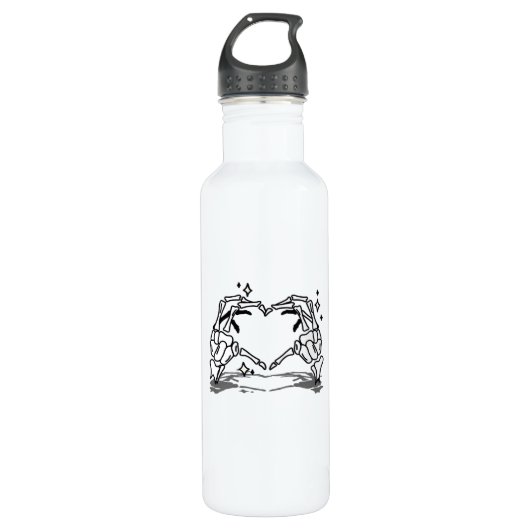 Skeleton Hand Herz Funny Design Edelstahlflasche (Vorderseite)