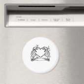 Skeleton Hand Herz Funny Design Magnet (In Situ (Geschirrspüler))