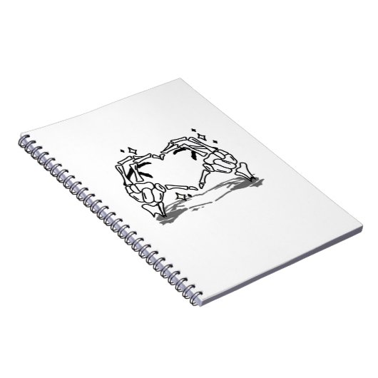 Skeleton Hand Herz Funny Design Notizblock (Rechte Seite)