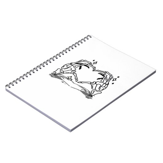 Skeleton Hand Herz Funny Design Notizblock (Linke Seite)