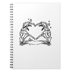 Skeleton Hand Herz Funny Design Notizblock
